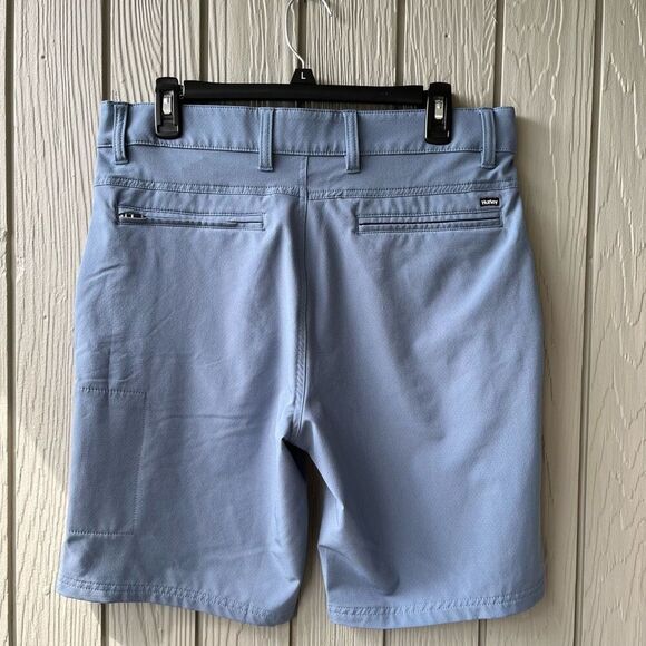 Hurley Hybrid Shorts SZ 32 Dusty Blue Quick-Dry Zip Pockets NWOT - Picture 4 of 8